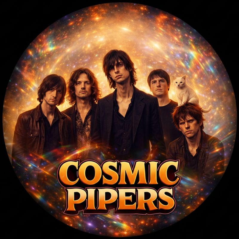 The Cosmic Pipers - psychedelic rock AI music collective on Aliholly